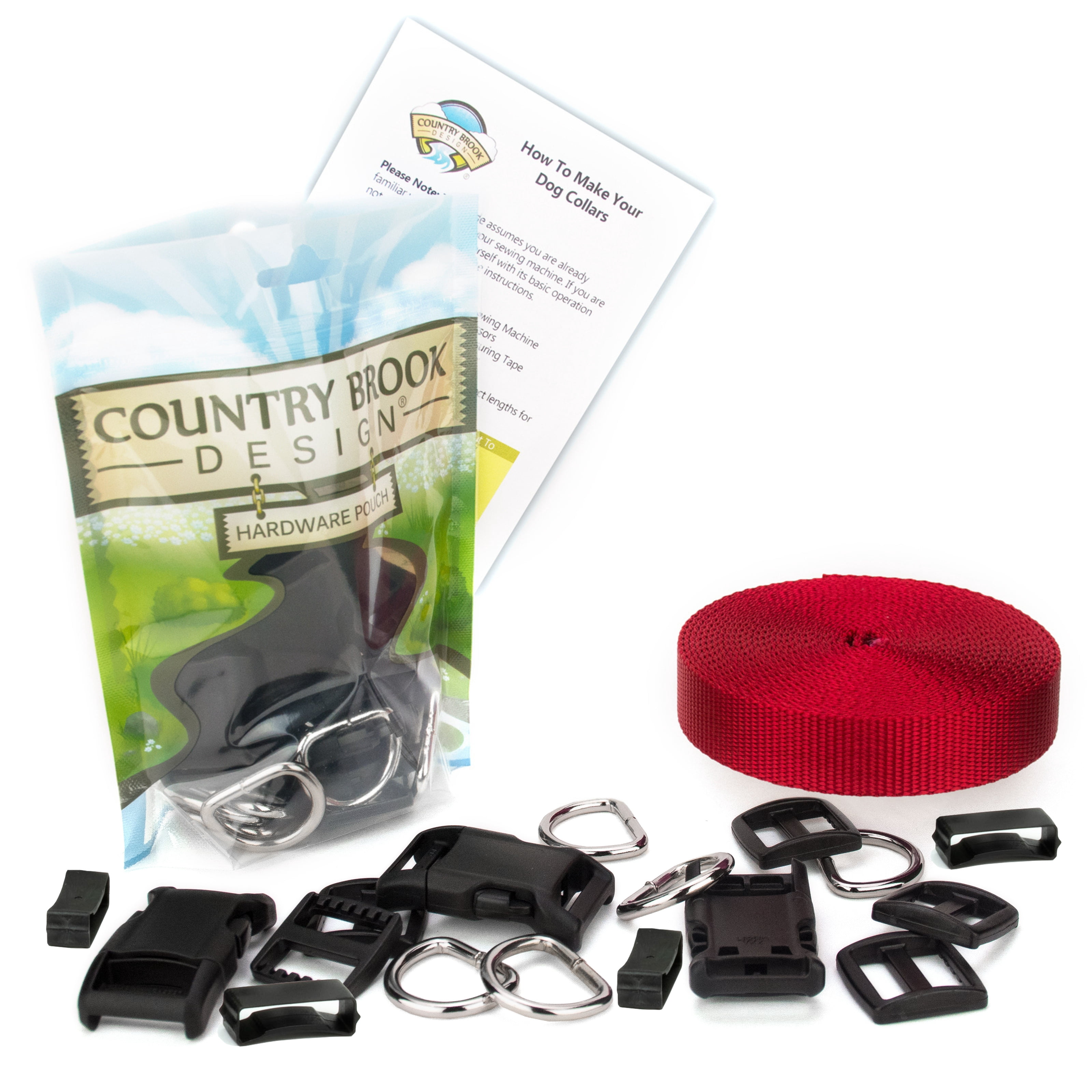 Country Brook Design® 3/4 inch Deluxe Dog Collar Kit with Red Nylon ...
