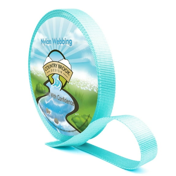 Country Brook Design® 3/4 inch Light Cyan Heavy Nylon Webbing, 10 Yards