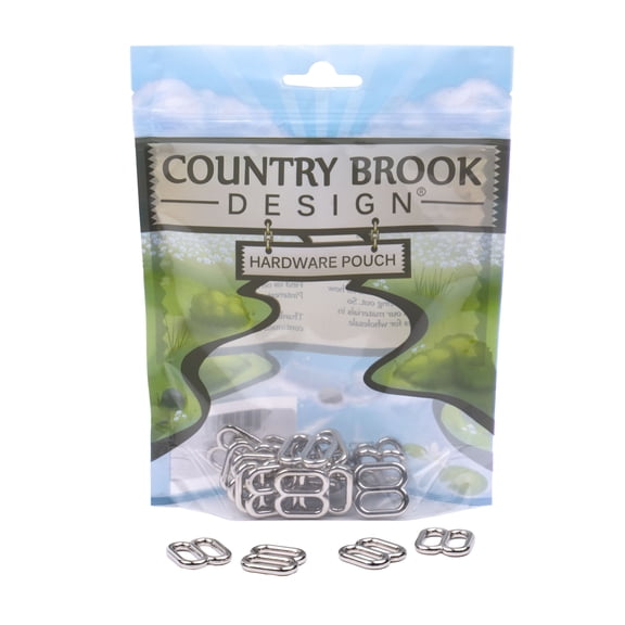 Country Brook Design® 3/4 inch Metal Round Wide-Mouth Triglide Slides, 50 Pack