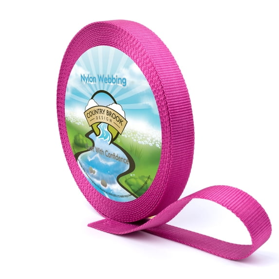 Country Brook Design® 3/4 inch Rose Heavy Duty Nylon Webbing, 10 Yards