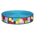 thumbnail image 1 of Country Brook Design® 3/4 inch Spring Daisies on Ice Blue Nylon Webbing, 5 Yards, 1 of 2