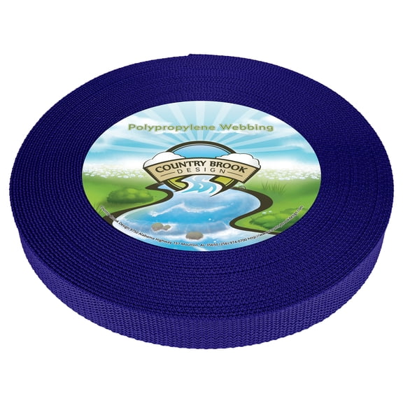 Country Brook Design® 3/4 inch Victorian Blue Heavy Polypro Webbing, 25 Yards