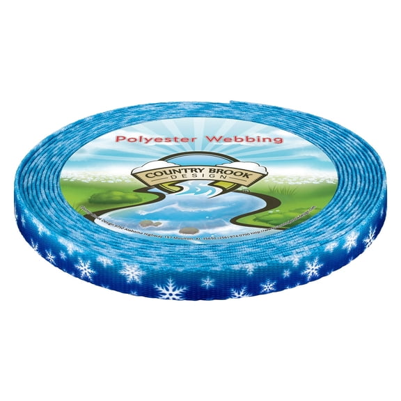 Country Brook Design® 3/4 inch Winter Wonderland Polyester Webbing, 5 Yards
