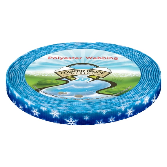 Country Brook Design® 3/4 inch Winter Wonderland Polyester Webbing, 5 Yards