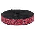 Brook Shoping Design Country Brook Design® 3/4in Red Bandana Ribbon on Black Nylon Webbing ...