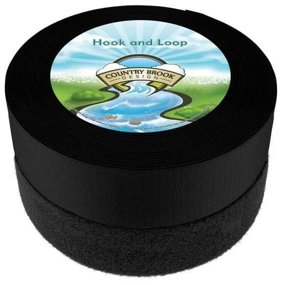 Country Brook Design® 3 Inch Black Sew on Hook and Loop, 10 Yards