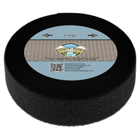 Country Brook Design® 3 Inch Black Sew on Loop Only, 5 Yards