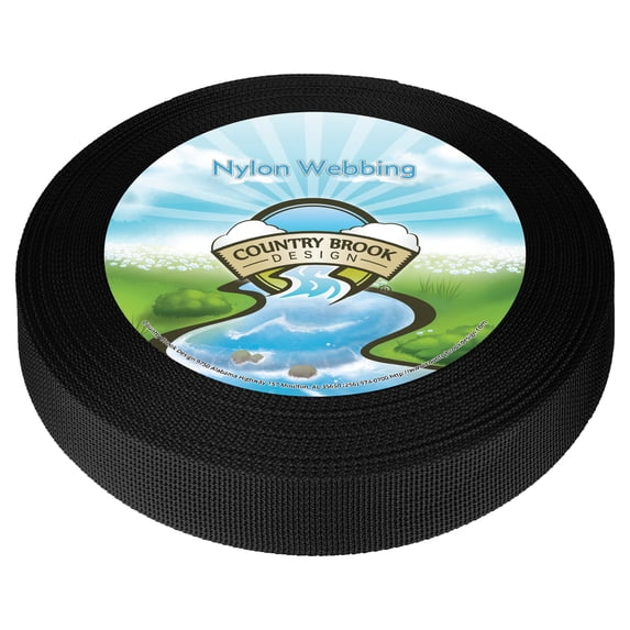 Country Brook Design - 5/8 Inch Black Lite Weight Nylon Webbing