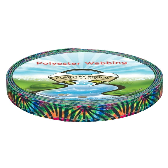 Country Brook Design - 5/8 Inch Tie Dye Stripes Reflective Polyester Webbing