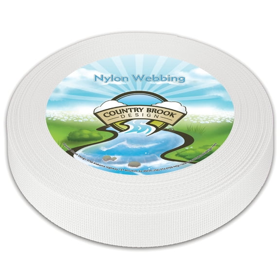Country Brook Design - 5/8 Inch White Lite Weight Nylon Webbing