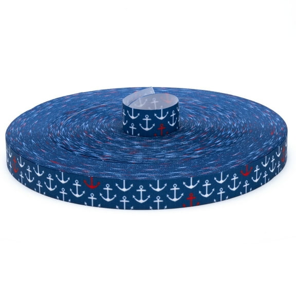 Country Brook Design® 5/8 inch Anchors Away Grosgrain Ribbon, 5 Yards