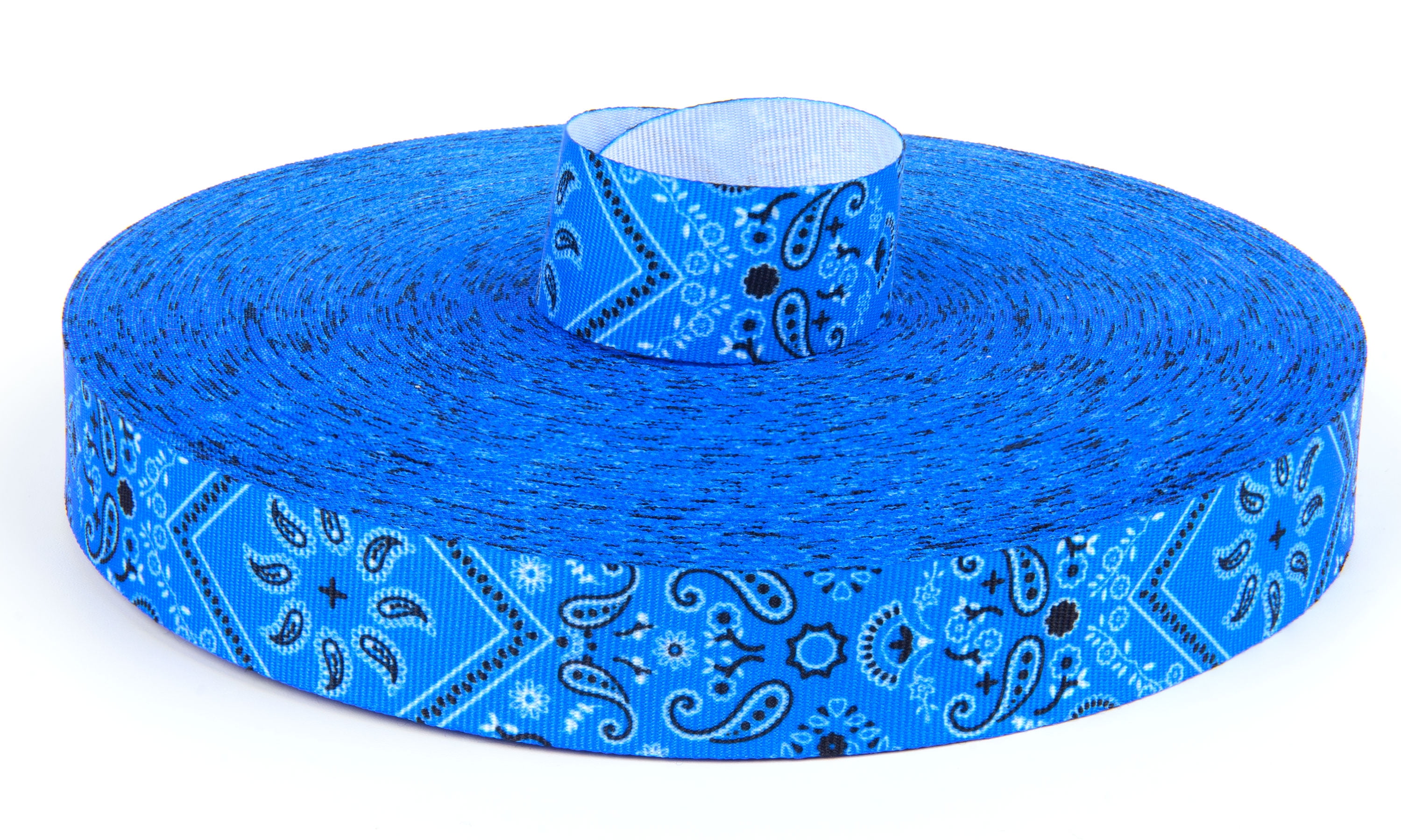 Country Brook Design® 5/8 inch Blue Bandana Grosgrain Ribbon, 5 Yards ...