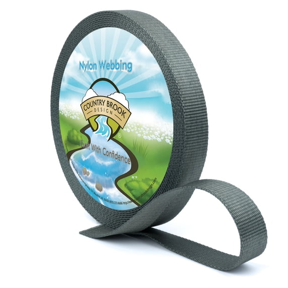 Country Brook Design® 5/8 inch Charcoal Heavy Duty Nylon Webbing, 20 Yards