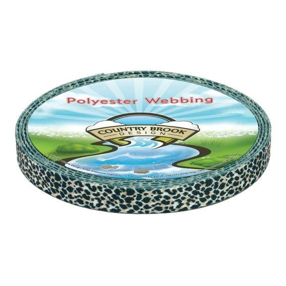 Country Brook Design® 5/8 inch Cheetah Polyester Webbing, 10 Yards
