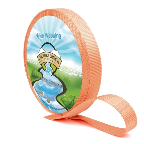 Country Brook Design® 5/8 inch Coral Heavy Duty Nylon Webbing, 20 Yards