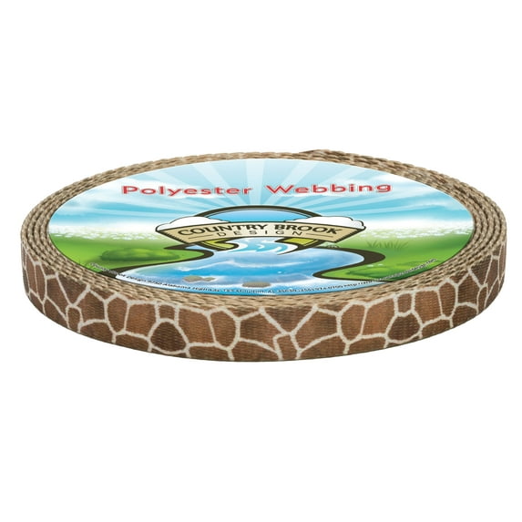 Country Brook Design® 5/8 inch Giraffe Polyester Webbing, 5 Yards