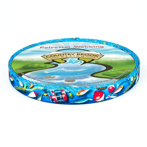 Country Brook Design® 5/8 inch Gone Fishin' Polyester Webbing, 5 Yards