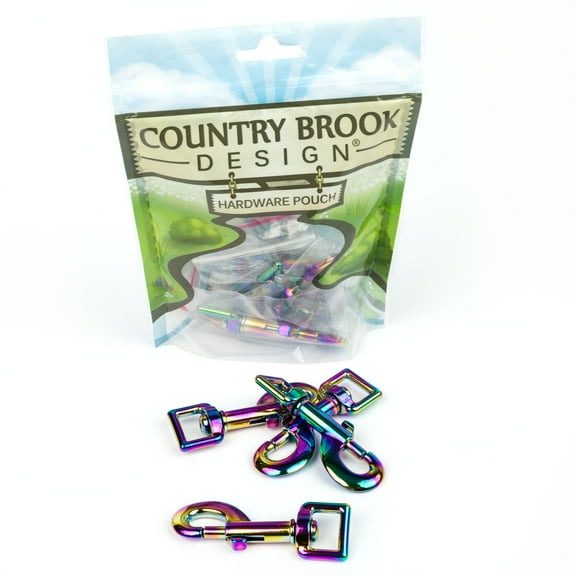 Country Brook Design® 5/8 inch Iridescent Rainbow Swivel Snap Hooks, 50 Pack