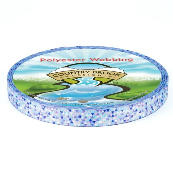 Country Brook Design® 5/8 inch Mermaid Mosaic Polyester Webbing, 10 Yards