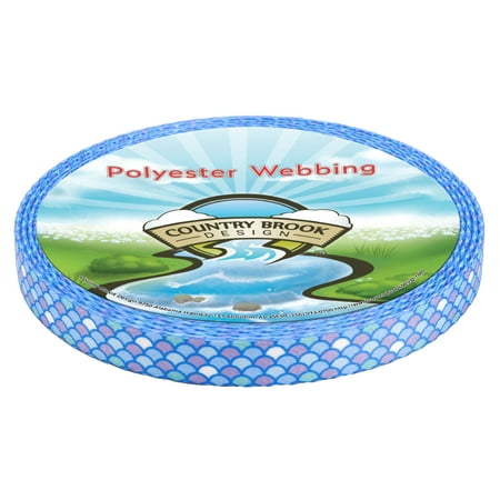 Country Brook Design® 5/8 inch Mermaid Scales Polyester Webbing, 5 Yards