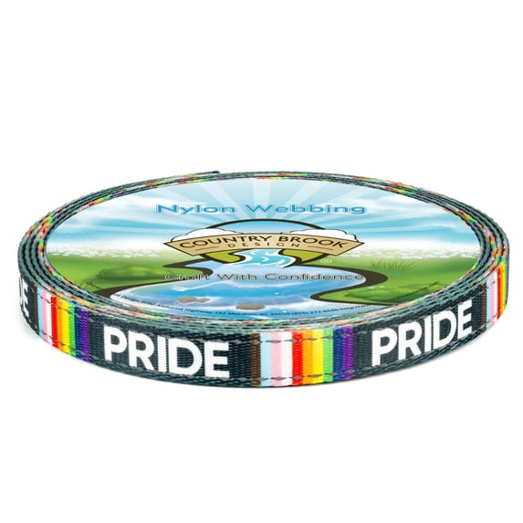 Country Brook Design® 5/8 inch Pride Reflective Polyester Webbing, 20 Yards