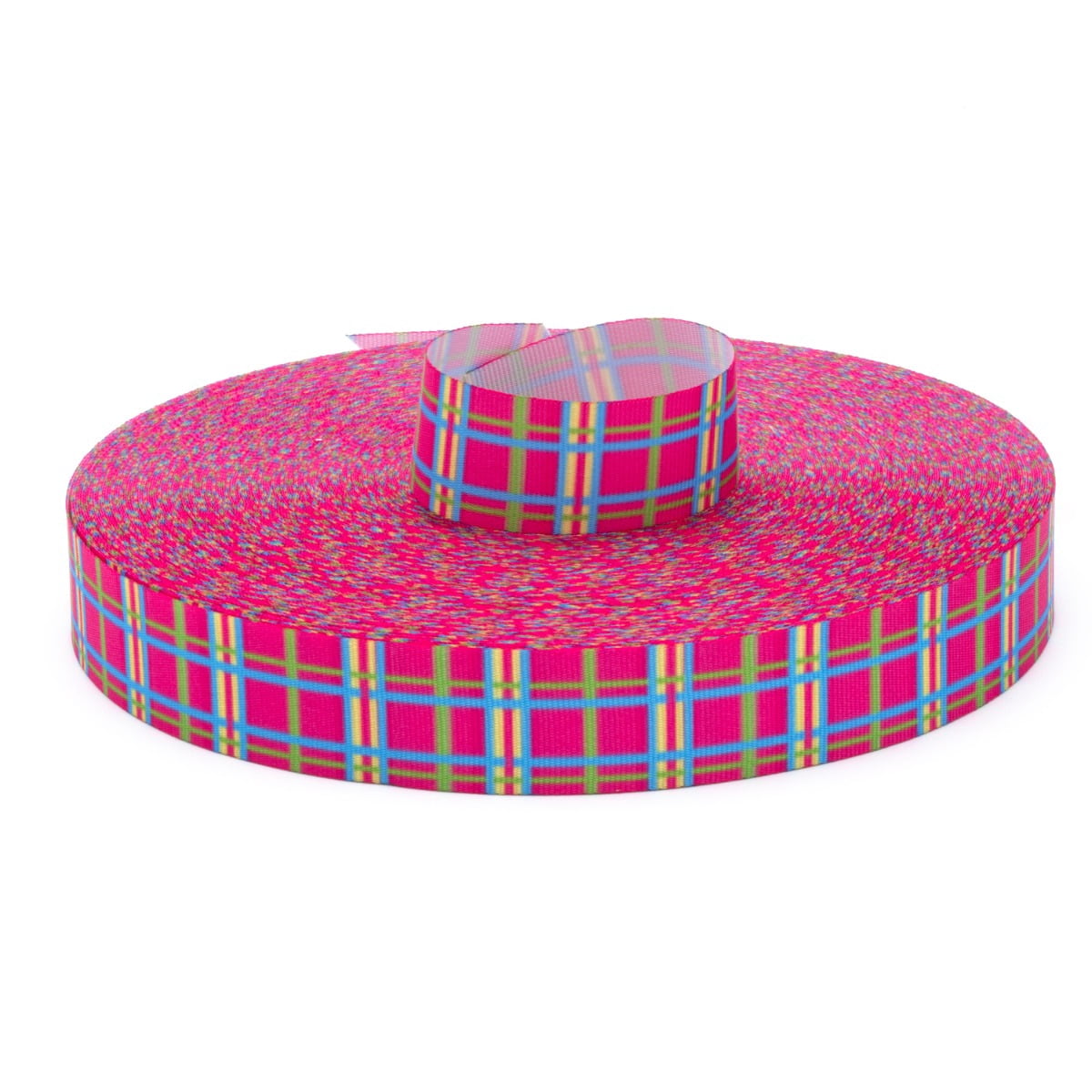 Country Brook Design® 5/8 inch Spring Pink Plaid Grosgrain Ribbon, 10 ...