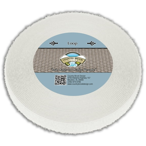 Country Brook Design® 5/8 Inch White Sew on Loop Only, 25 Yards