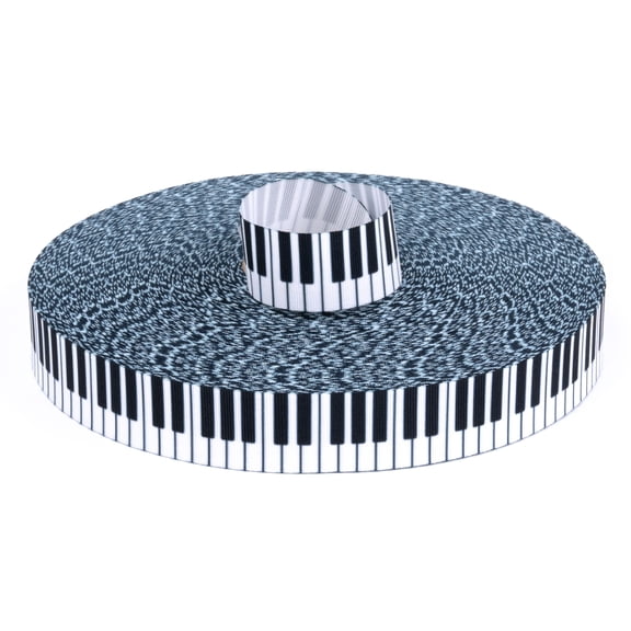 Country Brook Design® 7/8 Inch Piano Keys Grosgrain Ribbon, 10 Yards