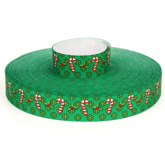 Country Brook Design® 7/8 inch Candy Cane Christmas Grosgrain Ribbon, 5 Yards