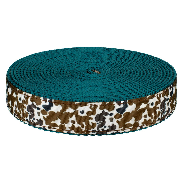 Country Brook Design® 7/8 inch Cow Print Ribbon on 1 inch Teal