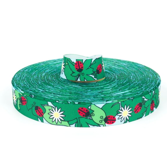 Country Brook Design® 7/8 inch Ladybugs Picnic Grosgrain Ribbon, 5 Yards