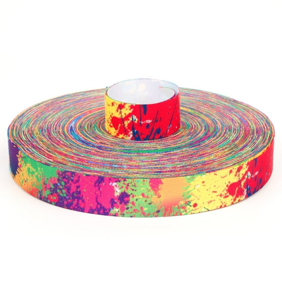 Country Brook Design® 7/8 inch Paint Splatter Grosgrain Ribbon, 10 Yards