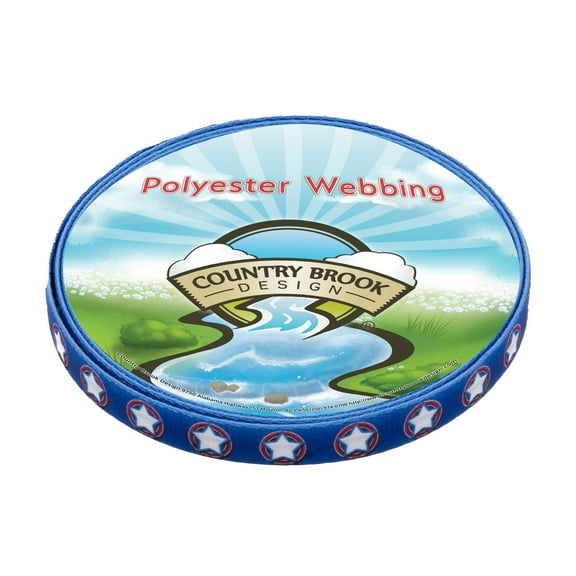 Country Brook Design - American Stars Polyester Webbing (1/2 Inch, 10 Yards)