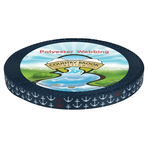 Country Brook Design - Anchors Away Photo Quality Polyester (5/8 Inch, 5 Yards)