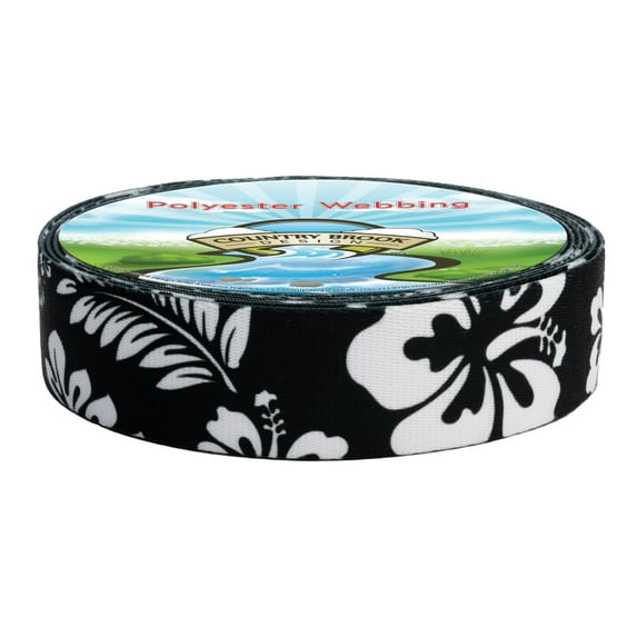 Country Brook Design Black Hawaiian Polyester Webbing (1 1/2 Inch, 20 Yards)