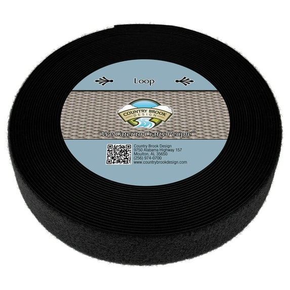 Country Brook Design® Black Sew On Loop Only (2 inch, 5 yards)