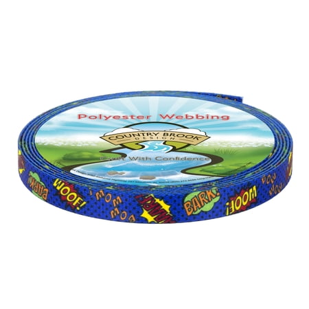 Country Brook Design - Blue Super Dog Polyester Webbing (5/8 Inch, 20 Yards)