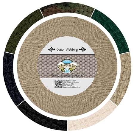 Country Brook Design® 1 1/4 Inch Camel Heavy Cotton Webbing, 50 Yards