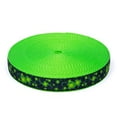 thumbnail image 1 of Country Brook Design - Clovers in the Wind on Hot Lime Green Nylon Webbing (1 Inch, 20 Yards), 1 of 4