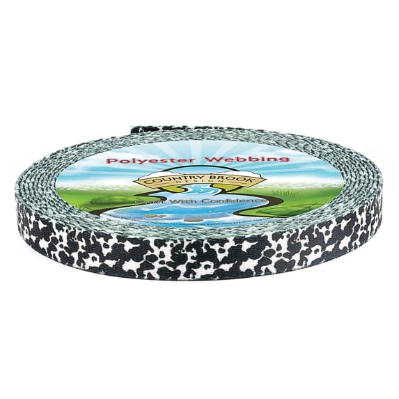 Country Brook Design - Dairy Cow Polyester Webbing (5/8 Inch, 20 Yards)