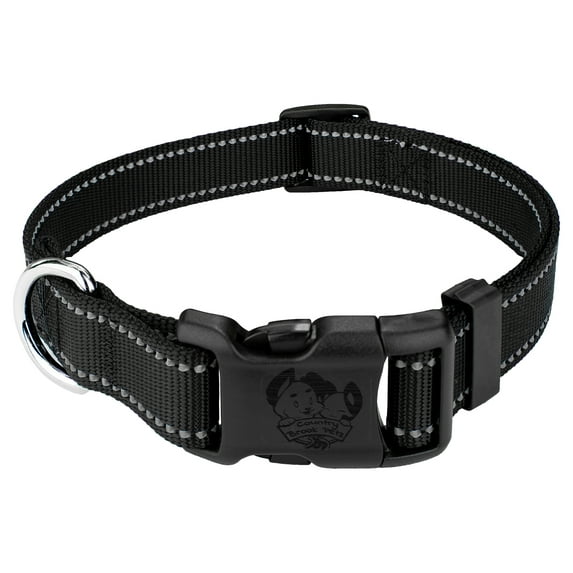 Country Brook Petz® Everyday Safety Reflective Dog Collar (Black, Large)