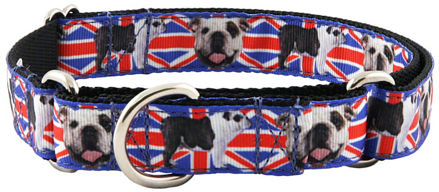 Country Brook Design® English Bulldog Union Jack Ribbon Martingale Dog