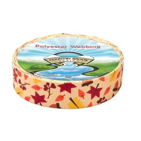 Country Brook Design - Fall Foliage Polyester Webbing (1 1/2 Inch, 10 Yards)
