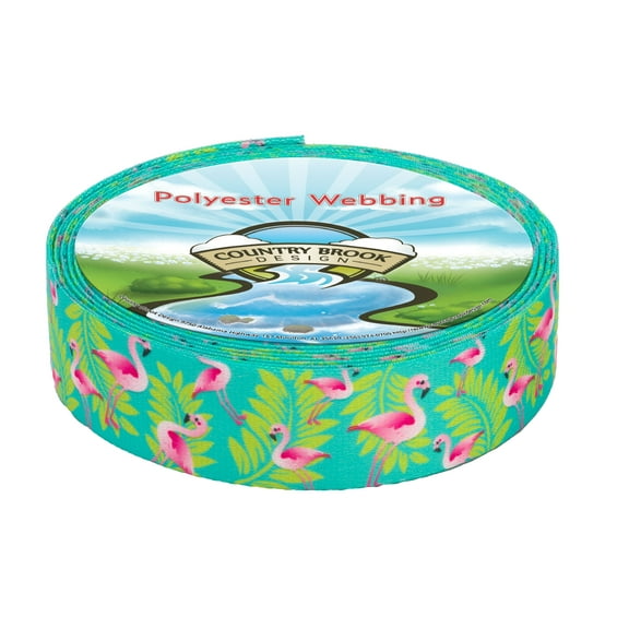 Country Brook Design - Flamingos Polyester Webbing (1 Inch)