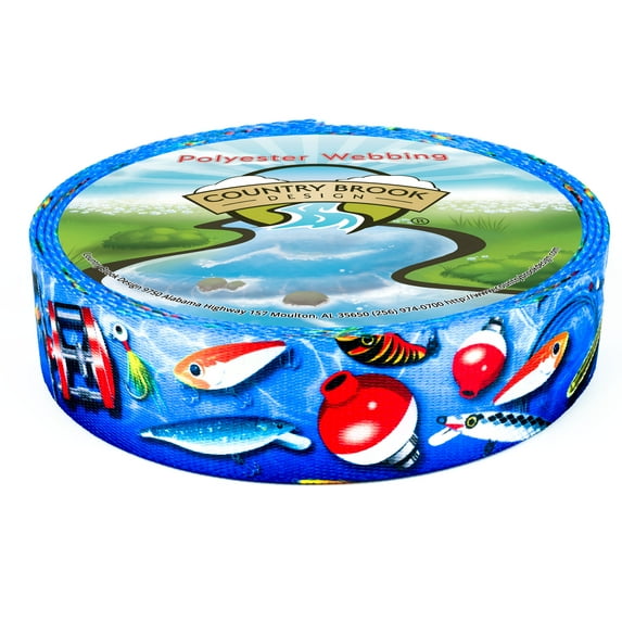 Country Brook Design - Gone Fishin' Polyester Webbing (1 1/2 Inch, 50 Yards)