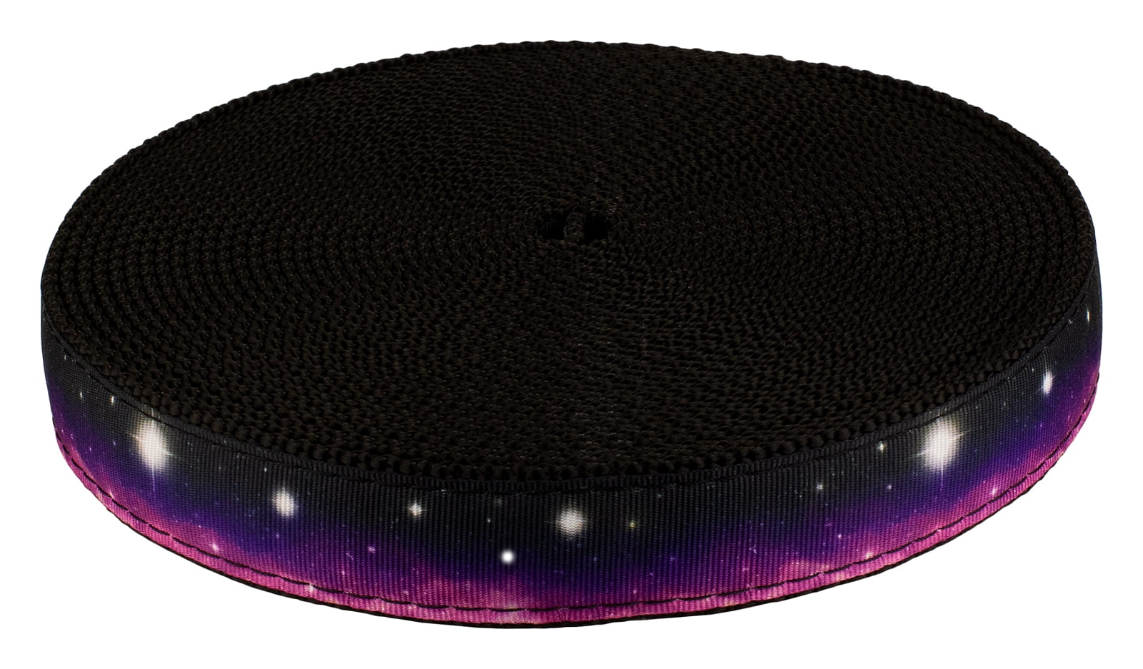 Country Brook Design - Heavenly Space Ribbon on Black Nylon Webbing (1 Inch, 20 Yards)
