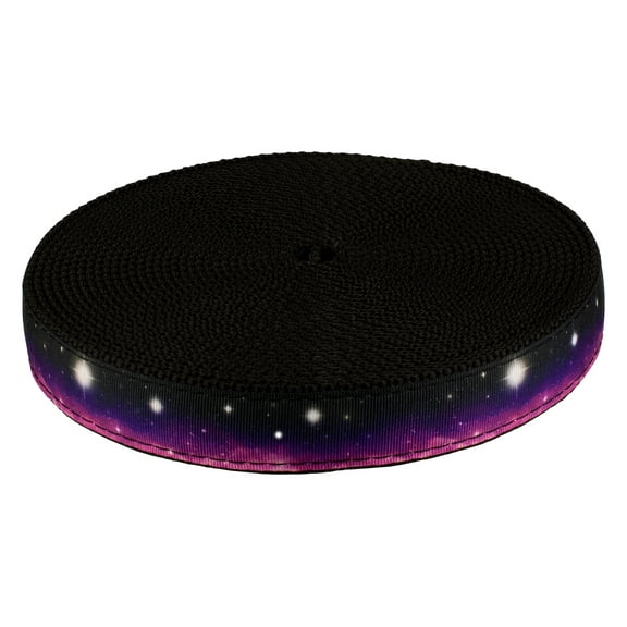 Country Brook Design - Heavenly Space Ribbon on Black Nylon Webbing (1 Inch, 5 Yards)
