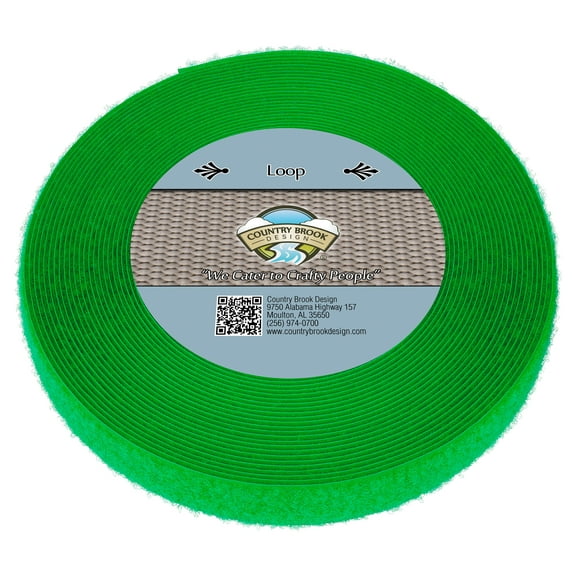 Country Brook Design® Hot Green Sew On Loop Only (1 inch, 25 yards)