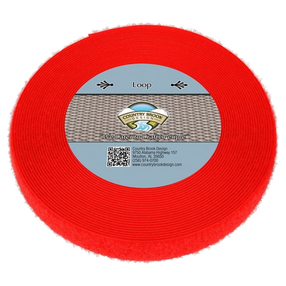 Country Brook Design® Hot Orange Sew On Loop Only (1 inch, 25 yards)