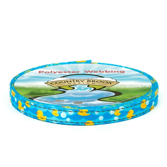 Country Brook Design - Just Ducky Reflective Polyester Webbing (5/8 Inch, 5 Yards)